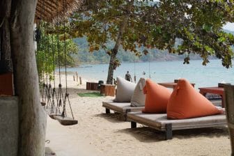 Swings & beach beds on Klong Kloi Beach.