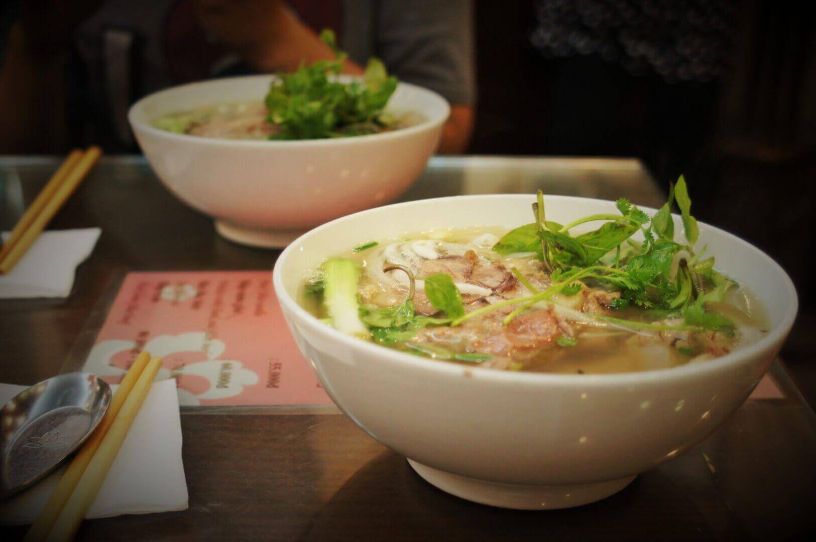 A delicious bowl of Pho Noodle Soup in Hoi An